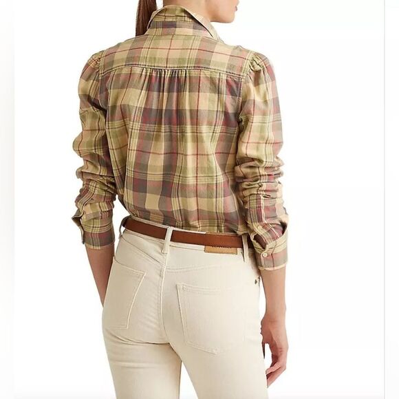 Ralph Lauren Black Label Plaid Top S Preppy Countryside Equestrian Ranch Western - Picture 6 of 12